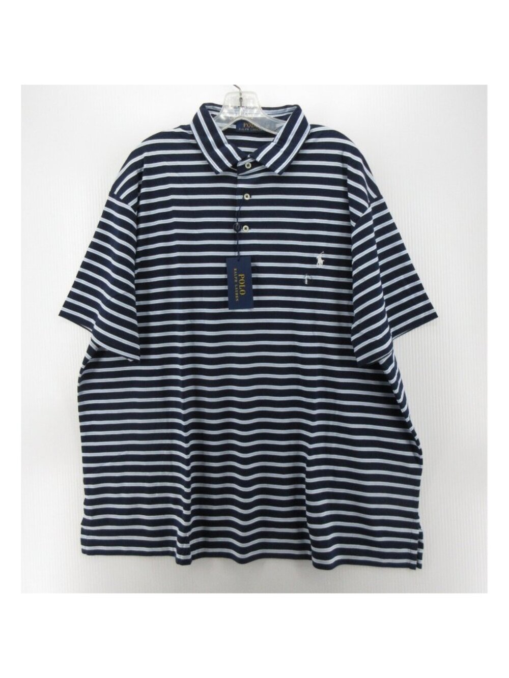 Polo Ralph Lauren Polo Shirt 2XB Big Navy Striped Pony Pima Cotton